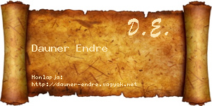 Dauner Endre névjegykártya
